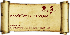 Mohácsik Zinajda névjegykártya